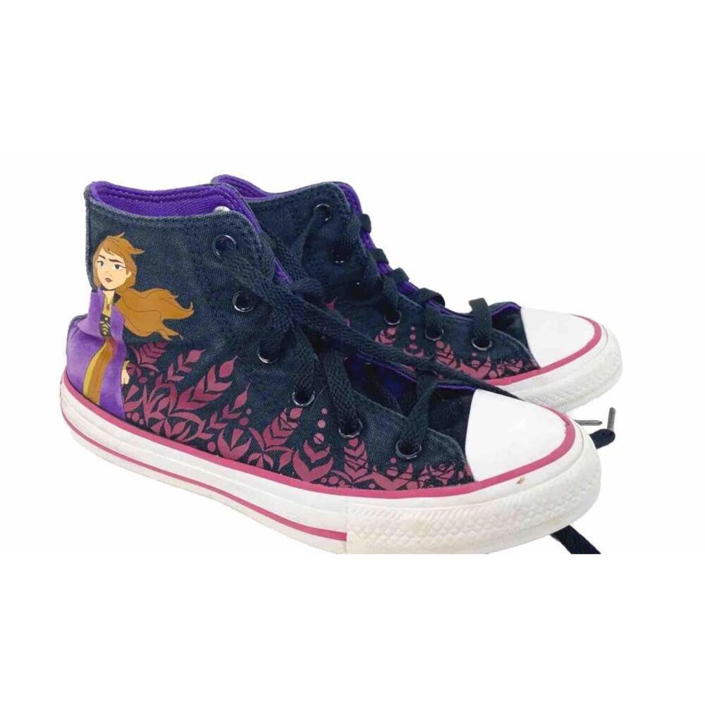 CONVERSE ALL-STAR Girl's Junior Frozen 2 Princess Anna Hi-Top Sneaker Size 1